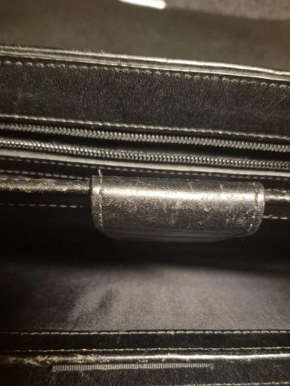 Tumi Black Men's Leather & Nylon Briefcase with Shoulder Strap